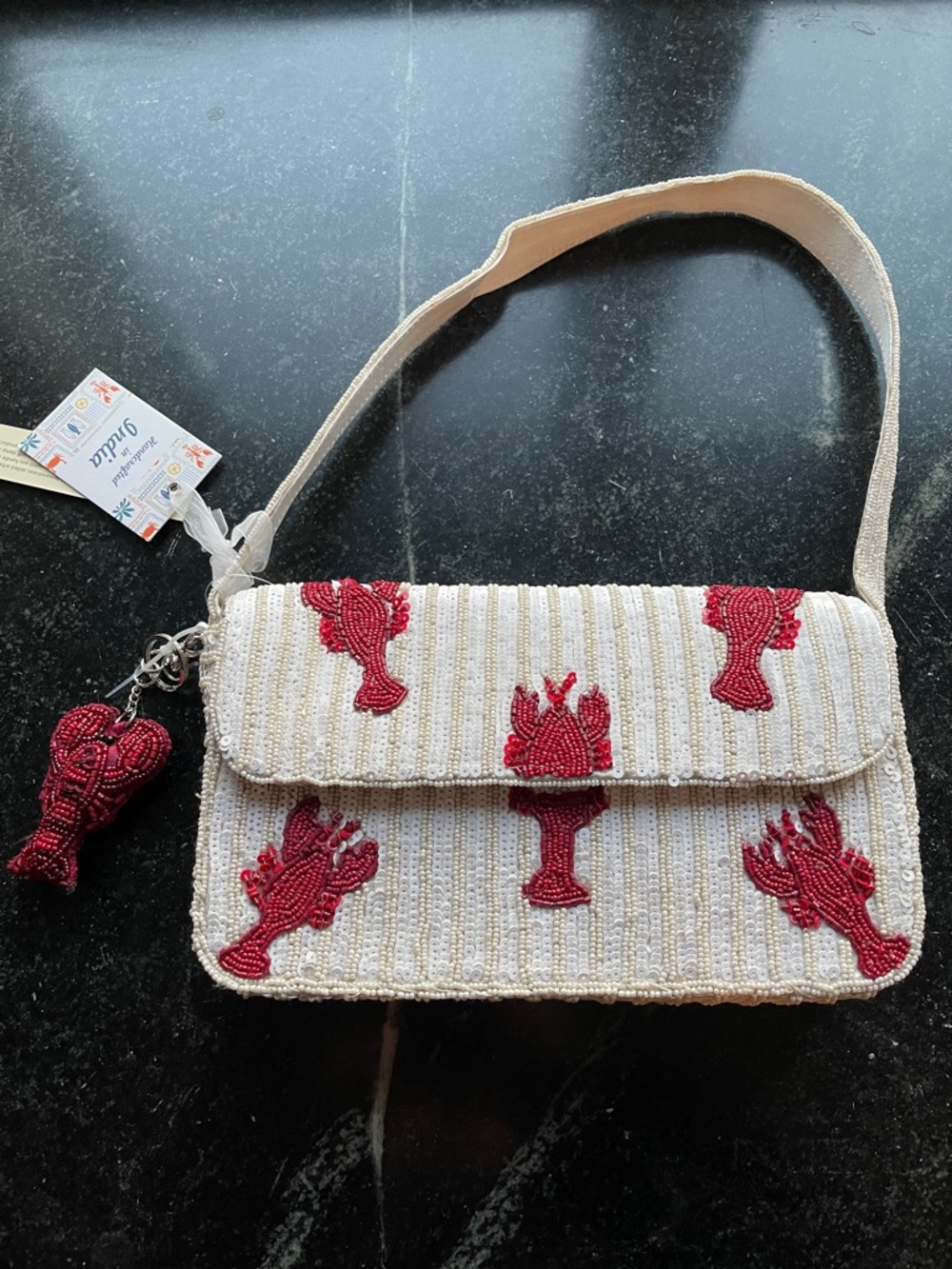 NWT Viral Beaded Lobster Bag with bag charm